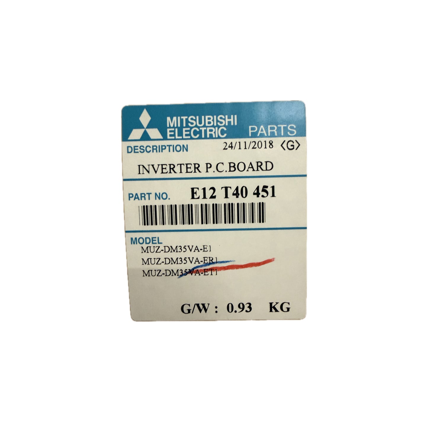Scheda inverter Mitsubishi Electric E12T40451 ricambio climatizzatore originale