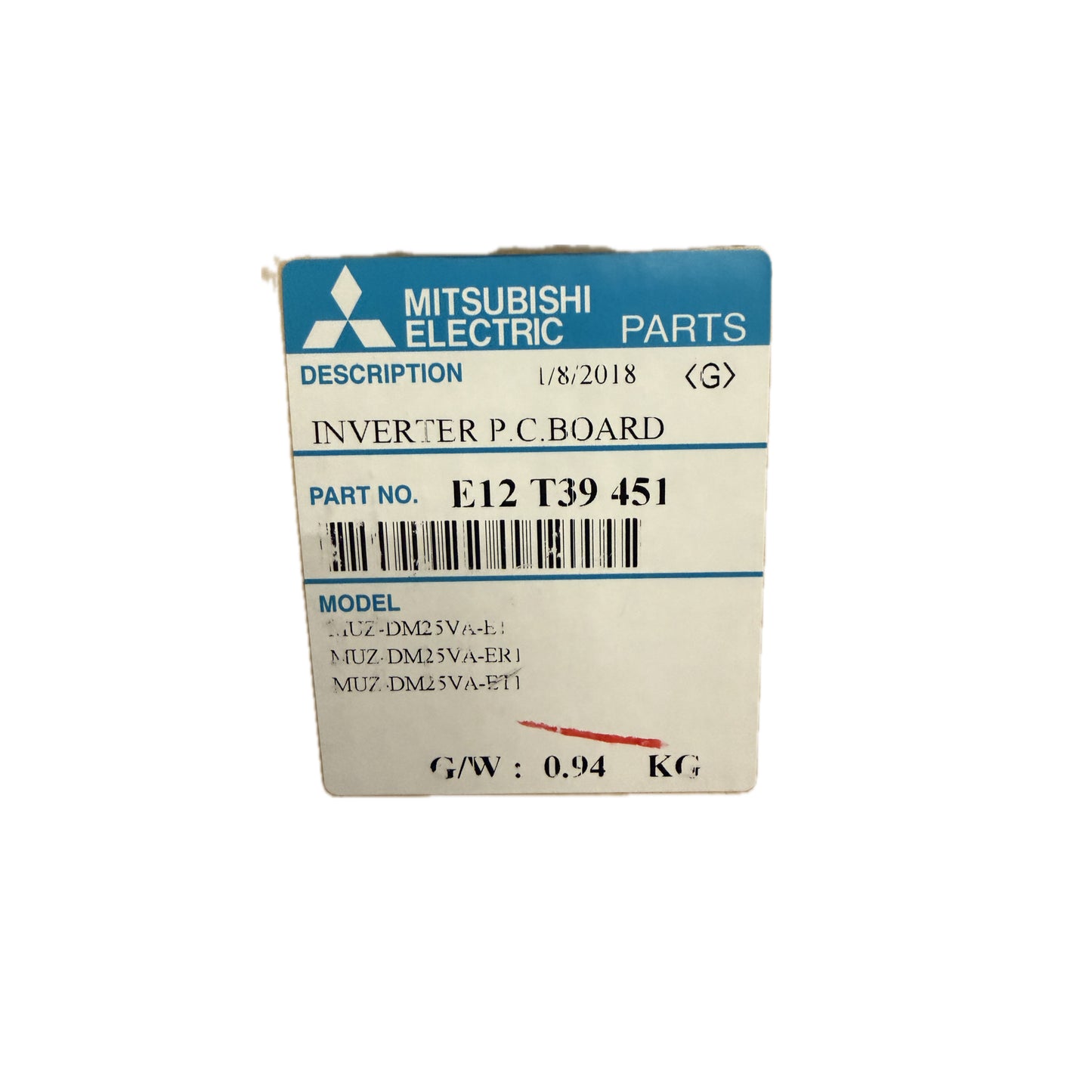Scheda inverter Mitsubishi Electric E12T39451 ricambio climatizzatore originale