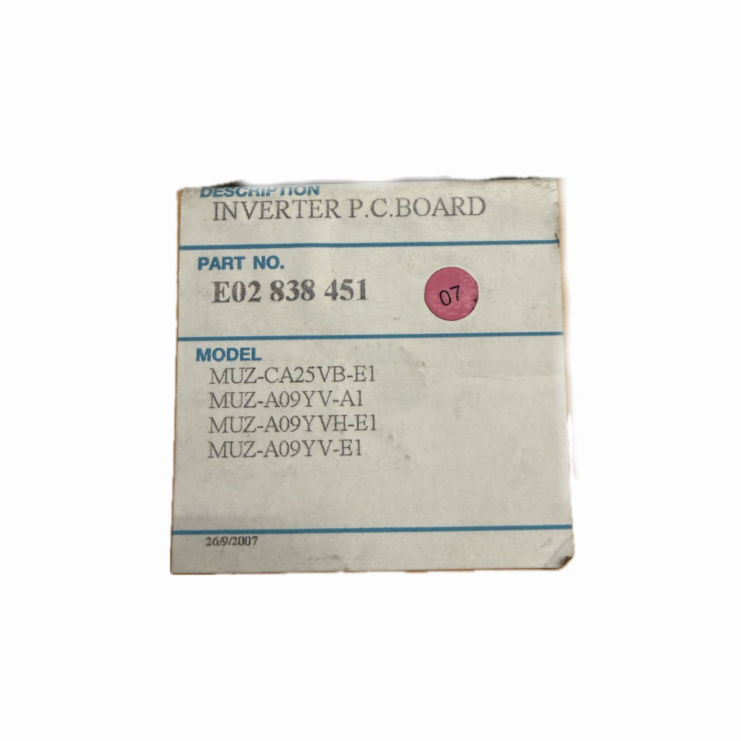 Scheda inverter Mitsubishi Electric E02838451 ricambio climatizzatore originale