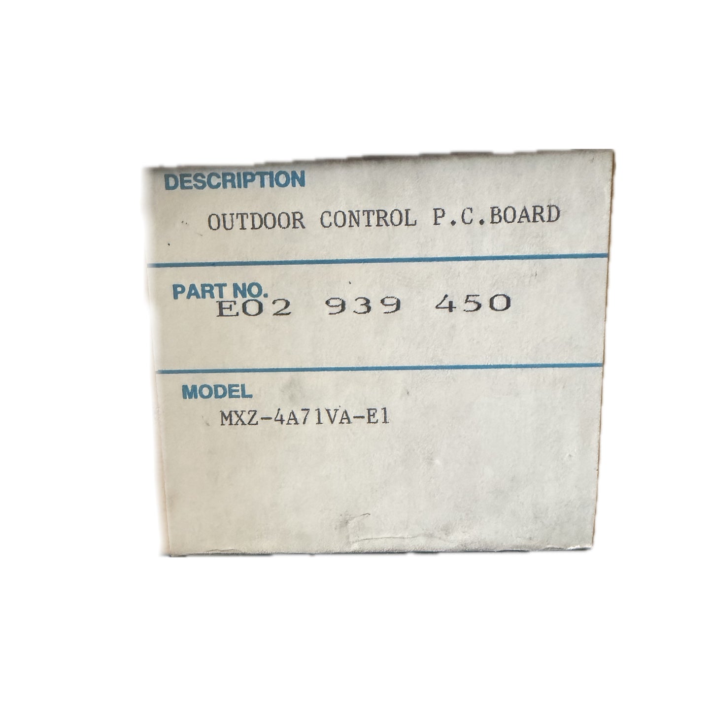 Scheda di controllo esterna Mitsubishi Electric E02939450 ricambio climatizzatore originale