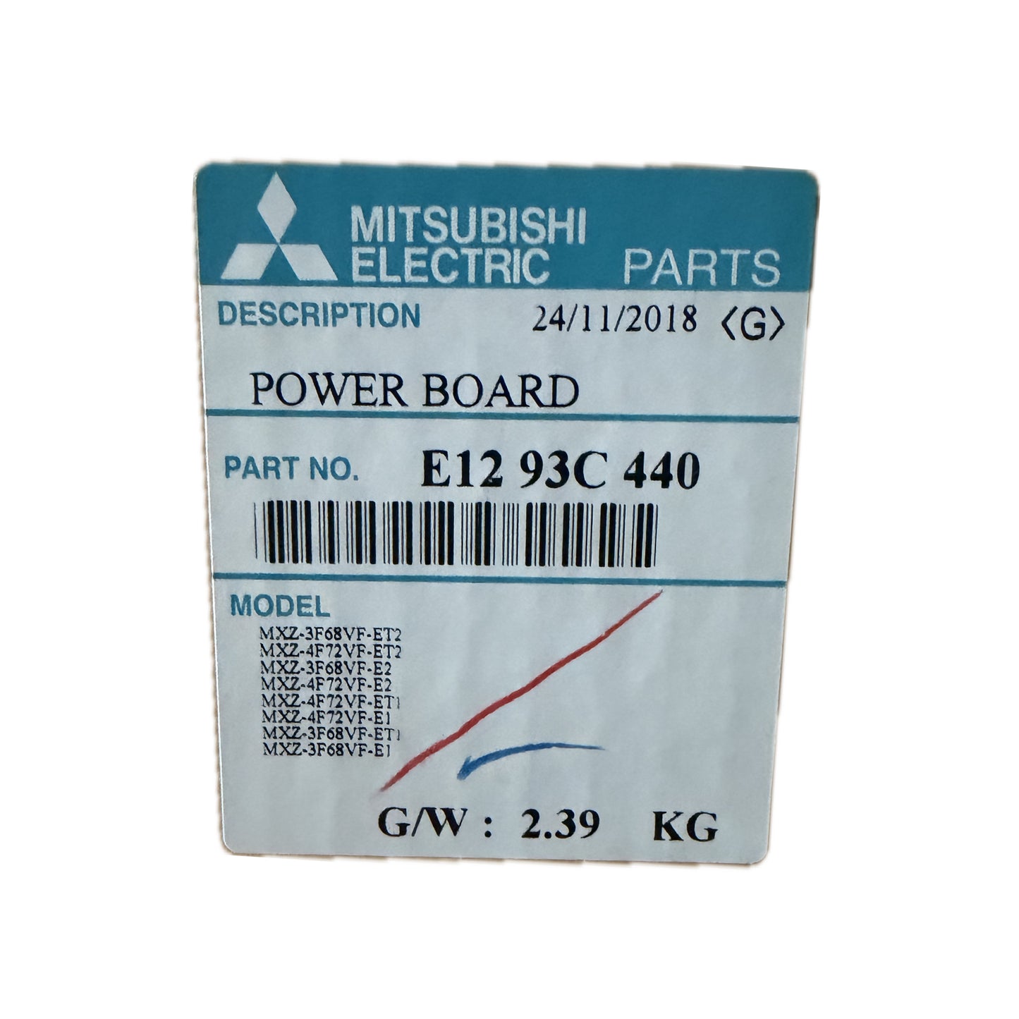 Scheda di potenza Mitsubishi Electric E1293C440 ricambio climatizzatore originale